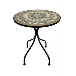 GAVE ΤΡΑΠΕΖΙ ΜΩΣΑΙΚΟ POLYSTONE ΣΤΡΟΓΓΥΛΟ Φ60x75cm