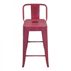 Σκαμπό μπαρ μεσαίου ύψους με πλάτη Utopia pakoworld terracotta 42x42x86εκ