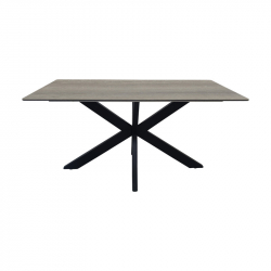 Τραπέζι Bethan pakoworld sonoma με γκρι mdf και μαύρο μέταλλο 160x80x75εκ