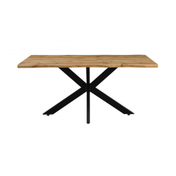 Tραπέζι Gilman pakoworld MDF sonoma-μαύρο 150x90x75εκ
