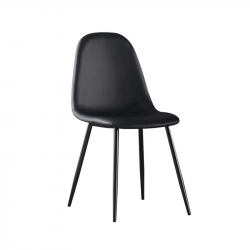 CELINA Καρέκλα Μέταλλο Βαφή Μαύρo, Pvc Μαύρο  45x54x85cm