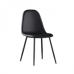 CELINA Καρέκλα Μέταλλο Βαφή Μαύρo, Pvc Μαύρο  45x54x85cm