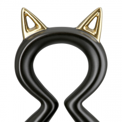 Φιγούρα Γάτα 'Catty' Κεραμικό Μαύρο/Χρυσό 6x11x17cm