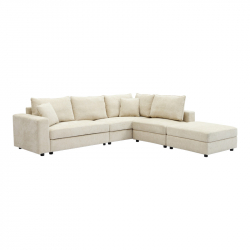 Πολυμορφικός καναπές Navaro pakoworld ύφασμα μπεζ 281x256x85εκ