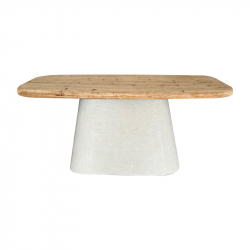 Τραπέζι Fessen pakoworld ξύλο ελάτου-mdf oak-λευκό 180x90x78εκ