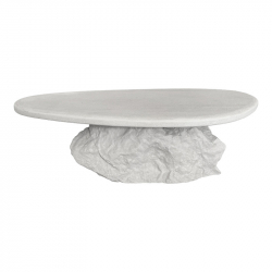 Τραπέζι σαλονιού Zinol pakoworld mdf-polyresin λευκό 105x62x32εκ