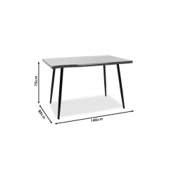 Τραπέζι Neve pakoworld MDF καρυδί-πόδι μεταλλικό μαύρο 140x80x75εκ