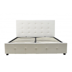 Κρεβάτι Roi pakoworld 160x200 PU λευκό ματ + αποθηκευτικό χώρο