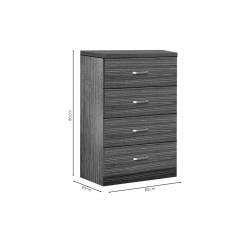 Συρταριέρα Killian pakoworld με 4 συρτάρια wenge 80x40x80εκ