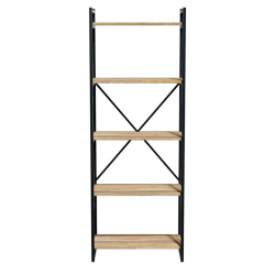 Βιβλιοθήκη Baker pakoworld καρυδί-μαύρο 66x34x180εκ