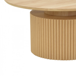 Τραπέζι σαλονιού Opols pakoworld mdf σε φυσική απόχρωση Φ90x42εκ