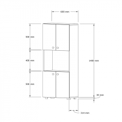 Στήλη Guzel pakoworld σε λευκή απόχρωση 60x31.4x140εκ