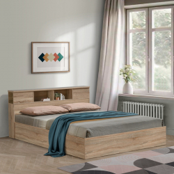 Κρεβάτι διπλό OLYMPUS pakoworld σε sonoma απόχρωση 160x200εκ