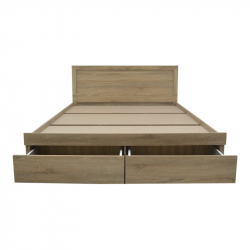 Κρεβάτι Olympus pakoworld με συρτάρι σε sonoma απόχρωση 150x200εκ