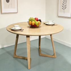 Τραπέζι Sedria pakoworld mdf σε φυσική απόχρωση Φ120x75εκ