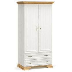 Ντουλάπα Jaden pakoworld δίφυλλη golden oak-λευκό antique 101x62x197,5εκ