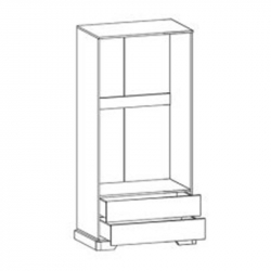 Ντουλάπα Jaden pakoworld δίφυλλη golden oak-λευκό antique 101x62x197,5εκ