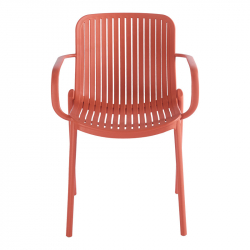 Πολυθρόνα Teragi στοιβαζόμενη pakoworld pp με UV protection terracotta 59x57x82εκ
