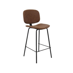 BARLEY ΣΚΑΜΠΩ BAR ΜΕΤΑΛ.ΜΑΥΡΟ/PU VINTAGE BROWN 44X50X101