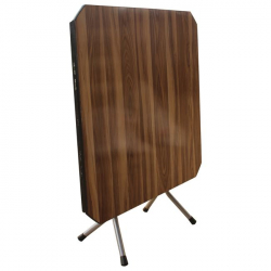 TOPAL ΤΡΑΠΕΖΙ ΠΤΥΣΣΟΜΕΝΟ ΜΕΤΑΛΛΙΚΟ ΓΚΡΙ/WOOD DECO 80x80(D.106)x75cm