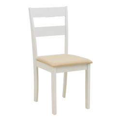 Τραπεζαρία Dallan Lars pakoworld 5τεμ λευκό rubberwood Φ100(+38)x100x75εκ