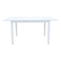 Τραπεζαρία Dallan Mabor pakoworld 7τεμ λευκό rubberwood 120-150x80x73,8εκ