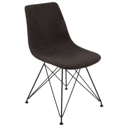 PANTON Καρέκλα Μέταλλο Βαφή Μαύρη, PU Vintage Black  43x57x81cm