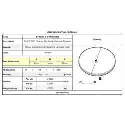 Contract Sliq Sandy Supreme Επιφάνεια Τραπεζιού τ.Werzalit Απόχρωση Toscano  Φ60cm/18mm