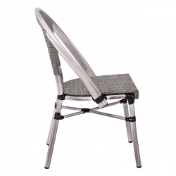 COSTA Καρέκλα Dining Αλουμινίου, Απόχρωση Antique Grey -Textilene Μπεζ  50x55x85cm