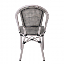 COSTA Καρέκλα Dining Αλουμινίου, Απόχρωση Antique Grey -Textilene Μπεζ  50x55x85cm
