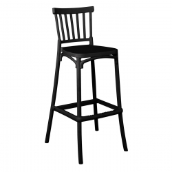 WINDSOR Σκαμπό BAR, PP Μαύρο UV Protection  49x46x103cm