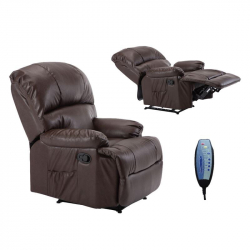 SPACE Πολυθρόνα Massage Σαλονιού - Καθιστικού, PU Καφέ  88x93x102cm