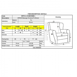 SPACE Πολυθρόνα Massage Σαλονιού - Καθιστικού, PU Καφέ  88x93x102cm