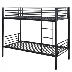 TIVOLI Κρεβάτι Κουκέτα Μέταλλο Βαφή Μαύρο  98x200x165 (Στρώμα 90x190)cm