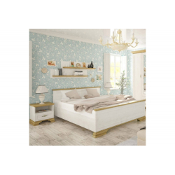 Κρεβάτι Jaden pakoworld golden oak-λευκό antique 160x200εκ
