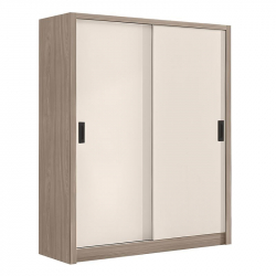 VANITY Ντουλάπα Δίφυλλη - Συρόμενη, Αποχρώσεων Sonoma Oak & Cream  160x60x200cm