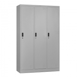 LOCKER 3 Θέσεων Ερμάριο - Ανά θέση: 3 Ράφια, Θέσεις για Κρεμάστρες, Μέταλλο Βαφή Γκρι  115x45x185cm