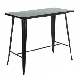 RELIX Τραπέζι Bar Μέταλλο Βαφή Μαύρο  120x60x103cm