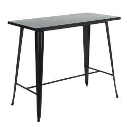 RELIX Τραπέζι Bar Μέταλλο Βαφή Μαύρο  120x60x103cm