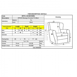 SPACE Πολυθρόνα Massage Σαλονιού - Καθιστικού PU Μαύρο  88x93x102cm