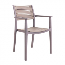 AKRON Πολυθρόνα PP-UV Sand Beige - Tortora  60x55x85cm