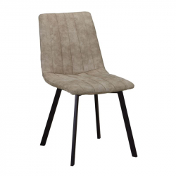 BETTY Καρέκλα Μέταλλο Βαφή Μαύρο, Ύφασμα Suede Μπεζ  45x60x87cm