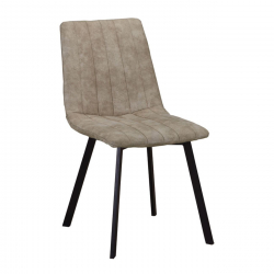 BETTY Καρέκλα Μέταλλο Βαφή Μαύρο, Ύφασμα Suede Μπεζ  45x60x87cm