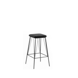 PANTON ΣΚΑΜΠΩ BAR ΜΕΤΑΛ.ΜΑΥΡΟ/PU VINTAGE BLACK 43x43x76cm