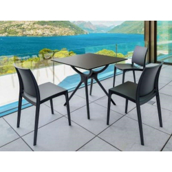 AIR ΤΡΑΠΕΖΙ 80Χ80Χ74εκ. BLACK LAMINATE 12mm