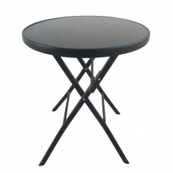Τραπέζι Μεταλλικό ArteLibre Πτυσσόμενο TAURUS Μαύρο Φ60x70cm