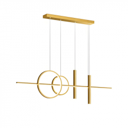 Φωτιστικό οροφής Neron pakoworld led χρυσό μεταλλικό 100x25x26εκ