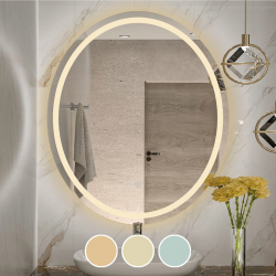 LED-3 Καθρέπτης Τοίχου Oval - Φωτιζόμενος - Αφής, με 3 επιλογές εναλλαγής χρωμάτων  60x70cm