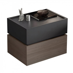 VANITY Κομοδίνο 2 Συρτάρια Αποχρώσεων Sonoma Oak & Grey, με Αποσπώμενα χρωματικά Μέρη  60x40x45cm