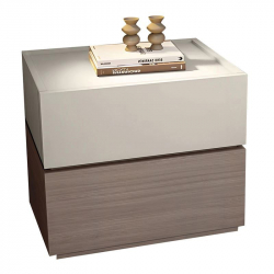 VANITY Κομοδίνο 2 Συρτάρια Αποχρώσεων Sonoma Oak & Cream, με Αποσπώμενα χρωματικά Μέρη  60x40x45cm